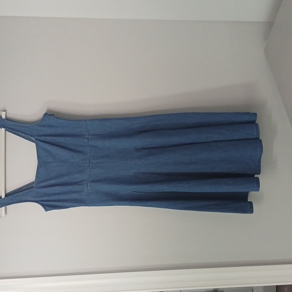 Plated Denim Blue Midi Dress,J.CREW,  Size 2, pre-loved excellent conditions - Picture 5 of 16